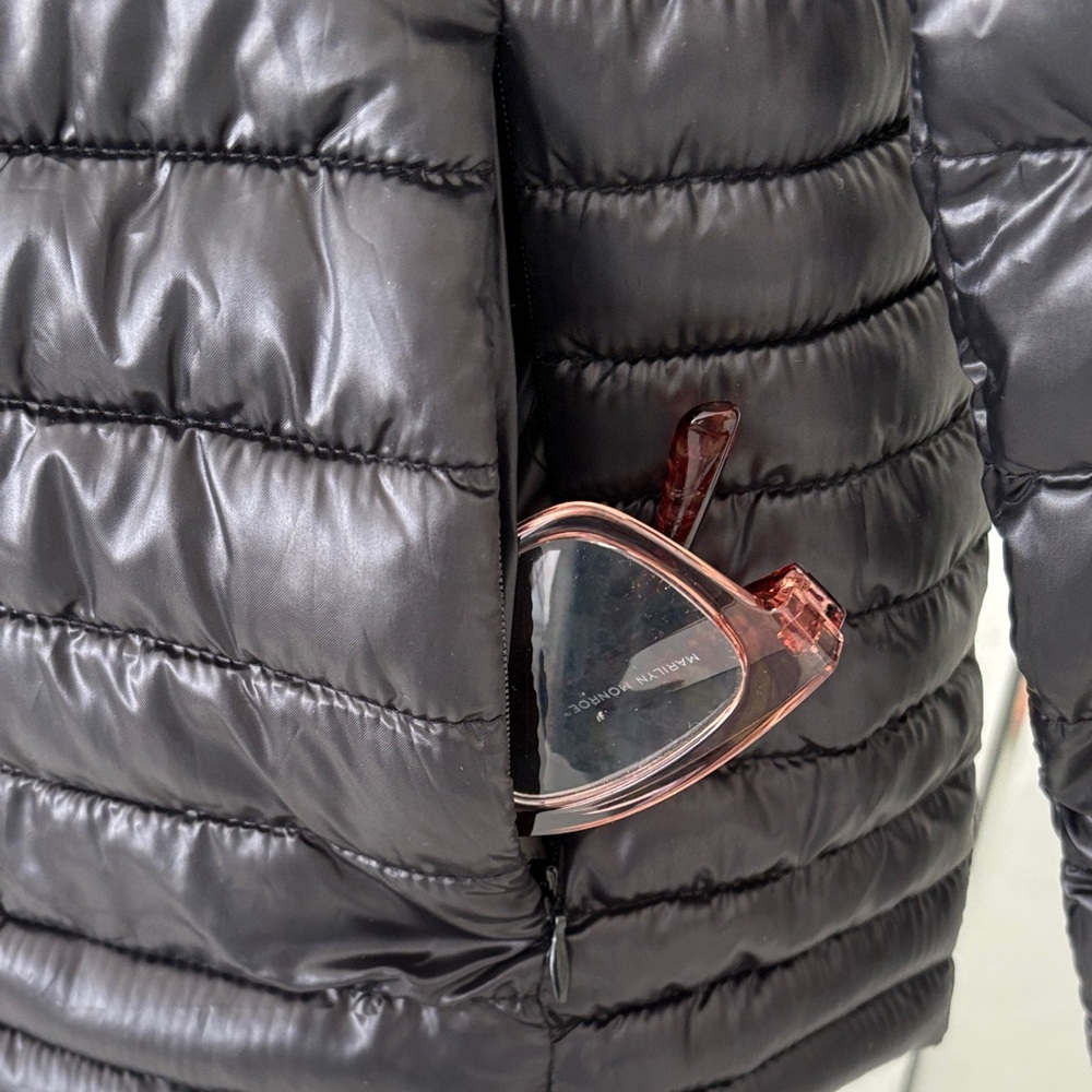 NWT Jason Wu Black Puffer Jacket with Floral Interior - Picture 11 of 11